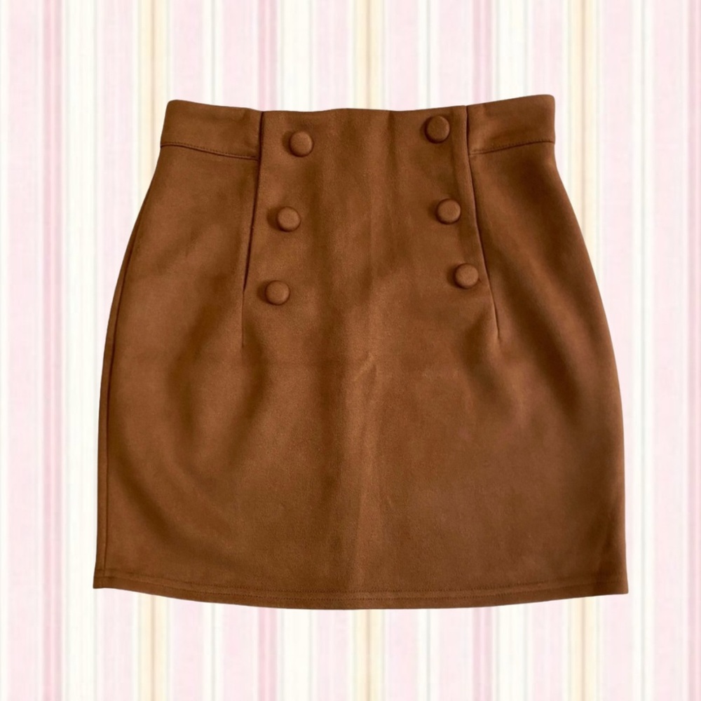 Blāshe Brown Faux Suede Mini Skirt, Women’s Size S